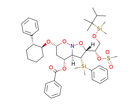 (2R,3R,3aR,4R,6R)-4-benzyloxy-2-{(1S)-2-[dimethyl(1,1,2-trimethylpropyl)siloxy]-1-[(methanesulfonyl)oxy]ethyl}-3-(dimethylphenylsilyl)-6-[(1S,2R)-(2-phenylcyclohexyl)oxy]hexahydroisoxazolo-[1,7b][1,2]oxazine