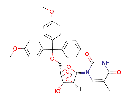 Molecular Structure of 519056-26-9 (5'-O-(4,4'-dimethoxytrityl)-5-methyl-2'-O,4'-C-(methylenoxymethylene)uridine)