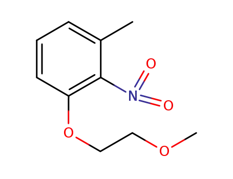 Molecular Structure of 80910-53-8 (Benzene, 1-(2-methoxyethoxy)-3-methyl-2-nitro-)
