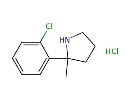 Molecular Structure of 823190-05-2 (Pyrrolidine, 2-(2-chlorophenyl)-2-methyl-, hydrochloride)