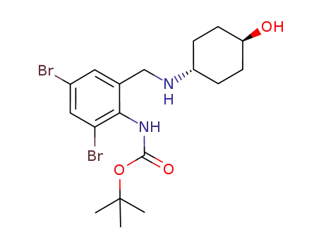 4-[(2-tert-butoxycarbonylamino-3,5-dibromophenyl)methylamino]trans cyclohexanol