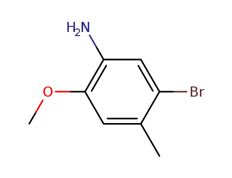 Molecular Structure of 808133-98-4 (Benzenamine, 5-bromo-2-methoxy-4-methyl- (9CI))