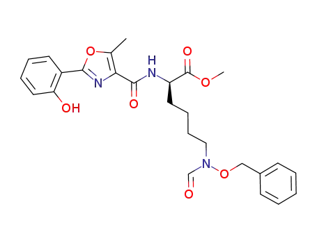 Molecular Structure of 937244-48-9 ((R)-methyl 6-(N-(benzyloxy)formamido)-2-(2-(2-hydroxyphenyl)-5-methyloxazole-4-carboxamido)hexanoate)