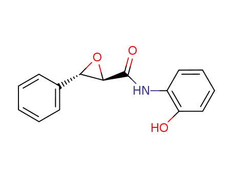 Molecular Structure of 680231-46-3 (Oxiranecarboxamide, N-(2-hydroxyphenyl)-3-phenyl-, (2R,3S)- (9CI))