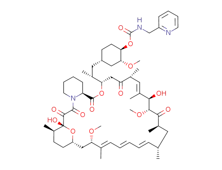 Molecular Structure of 156598-70-8 ([(1R,2R,4S)-4-[(2R)-2-[(1R,9S,12SR,15R,16E,18R,19R,21R,23S,24E,26E,28E,30S,32SR,35R)-1,18-dihydroxy-19,30-dimethoxy-15,17,21,23,29,35-hexamethyl-2,3,10,14,20-pentaoxo-11,36-dioxa-4-azatricyclo[30.3.1.0^4,9]hexatriaconta-16,24,26,28-tetraen-12-yl]propyl]-2-methoxycyclohexyl] N-(2-pyridylmethyl)carbamate)