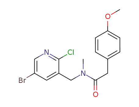 Molecular Structure of 917473-40-6 (N-(5-bromo-2-chloro-pyridin-3-ylmethyl)-2-(4-methoxy-phenyl)-N-methyl-acetamide)