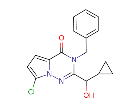 (+/-)-3-benzyl-7-chloro-2-(cyclopropyl-hydroxy-methyl)-3H-pyrrolo[2,1-f][1,2,4]triazin-4-one