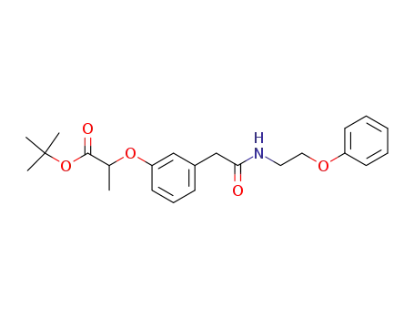Molecular Structure of 848260-73-1 (Propanoic acid, 2-[3-[2-oxo-2-[(2-phenoxyethyl)amino]ethyl]phenoxy]-,
1,1-dimethylethyl ester)
