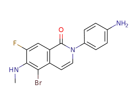1(2H)-Isoquinolinone,
2-(4-aminophenyl)-5-bromo-7-fluoro-6-(methylamino)-