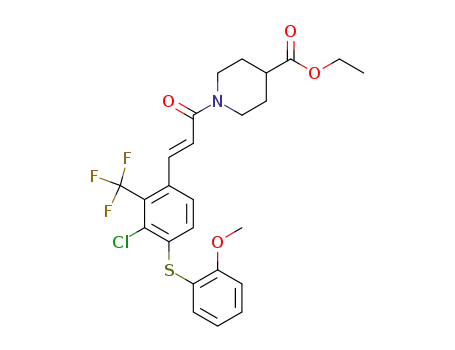 4-Piperidinecarboxylic acid,
1-[(2E)-3-[3-chloro-4-[(2-methoxyphenyl)thio]-2-(trifluoromethyl)phenyl]-1
-oxo-2-propenyl]-, ethyl ester