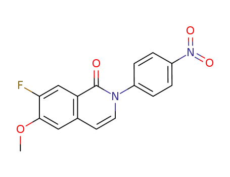 Molecular Structure of 850340-87-3 (1(2H)-Isoquinolinone, 7-fluoro-6-methoxy-2-(4-nitrophenyl)-)