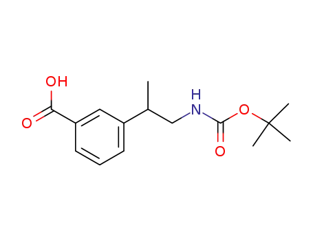 Molecular Structure of 1011293-78-9 (3-{2-[(tert-butoxycarbonyl)amino]-1-methyl-ethyl}-benzoic acid)