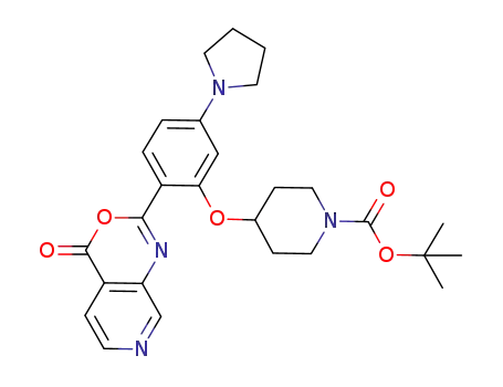 Molecular Structure of 852370-52-6 (2-[2-(1-tert-butoxycarbonylpiperidin-4-yloxy)-4-(pyrrolidin-1-yl)phenyl]-4H-pyrido[3,4-d][1,3]oxazin-4-one)