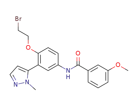 Molecular Structure of 887938-27-4 (N-[4-(2-bromo-ethoxy)-3-(2-methyl-2H-pyrazol-3-yl)-phenyl]-3-methoxy-benzamide)