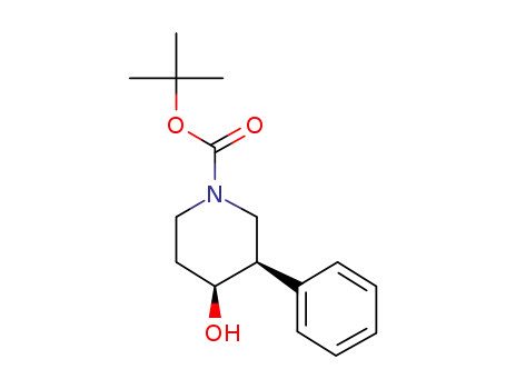 Molecular Structure of 632353-34-5 (1-Piperidinecarboxylic acid, 4-hydroxy-3-phenyl-, 1,1-dimethylethyl
ester, (3R,4S)-)