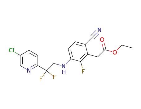 {6-Cyano-3-[2,2-difluoro-2-(5-chloro-pyridin-2-yl)-ethylamino]-2-fluoro-phenyl}-acetic acid ethyl ester