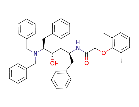 Molecular Structure of 898254-22-3 (N-((2S,4S,5S)-5-(dibenzylamino)-4-hydroxy-1,6-diphenylhexan-2-yl)-2-(2,6-dimethylphenoxy)acetamide)