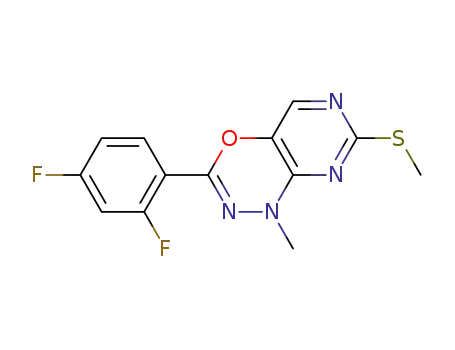 Molecular Structure of 691864-48-9 (1H-Pyrimido[4,5-e][1,3,4]oxadiazine,
3-(2,4-difluorophenyl)-1-methyl-7-(methylthio)-)