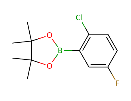 Molecular Structure of 870486-41-2 (2-Chloro-5-fluorobenzeneboronic acid pinacol ester, 96%)