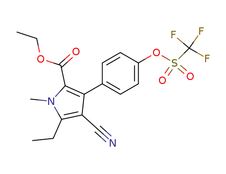 1H-Pyrrole-2-carboxylic acid,
4-cyano-5-ethyl-1-methyl-3-[4-[[(trifluoromethyl)sulfonyl]oxy]phenyl]-,
ethyl ester