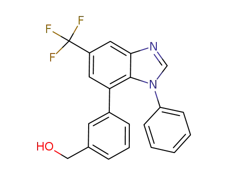 Molecular Structure of 851229-55-5 (Benzenemethanol,
3-[1-phenyl-5-(trifluoromethyl)-1H-benzimidazol-7-yl]-)