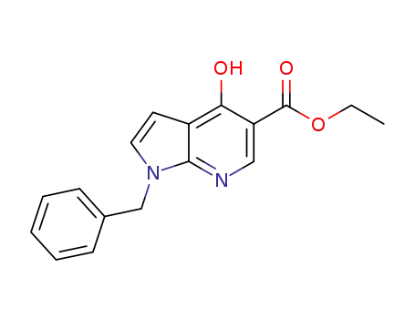 Molecular Structure of 796032-98-9 (1H-Pyrrolo[2,3-b]pyridine-5-carboxylic acid, 4-hydroxy-1-(phenylmethyl)-, ethyl ester)