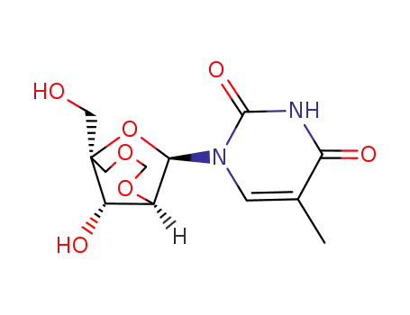 Molecular Structure of 519056-25-8 (5-methyl-2'-O,4'-C-(methylenoxymethylene)uridine)