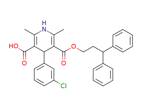 3,5-Pyridinedicarboxylic acid,
4-(3-chlorophenyl)-1,4-dihydro-2,6-dimethyl-, mono(3,3-diphenylpropyl)
ester