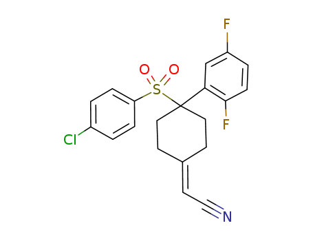 2-(4-(4-chlorophenylsulfonyl)-4-(2,5-difluorophenyl)cyclohexylidene)acetonitrile