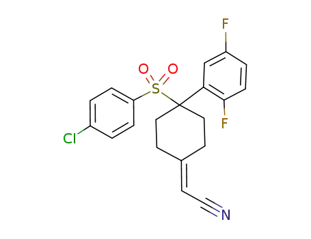 Molecular Structure of 656810-84-3 (2-(4-(4-chlorophenylsulfonyl)-4-(2,5-difluorophenyl)cyclohexylidene)acetonitrile)