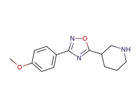 Molecular Structure of 852022-71-0 (Piperidine, 3-[3-(4-Methoxyphenyl)-1,2,4-oxadiazol-5-yl]-)