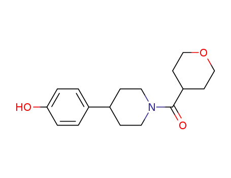 Molecular Structure of 778642-55-0 (4-[1-(tetrahydro-2H-pyran-4-ylcarbonyl)-4-piperidinyl]phenol)