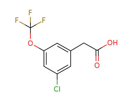 Molecular Structure of 433938-70-6 (3-CHLORO-5-(TRIFLUOROMETHOXY)PHENYLACETIC ACID)