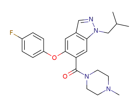 Piperazine,
1-[[5-(4-fluorophenoxy)-1-(2-methylpropyl)-1H-indazol-6-yl]carbonyl]-4-
methyl-