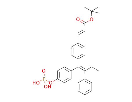 2-Propenoic acid,
3-[4-[(1Z)-2-phenyl-1-[4-(phosphonooxy)phenyl]-1-butenyl]phenyl]-,
1-(1,1-dimethylethyl) ester, (2E)-