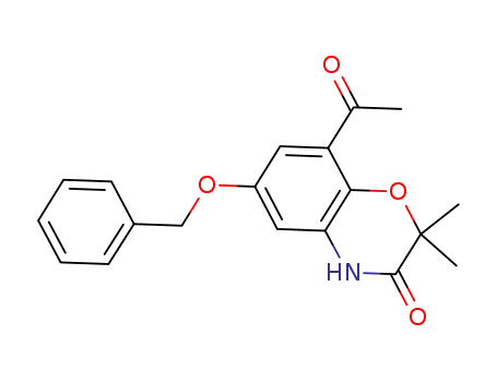 Molecular Structure of 861841-86-3 (2H-1,4-Benzoxazin-3(4H)-one,
8-acetyl-2,2-dimethyl-6-(phenylmethoxy)-)