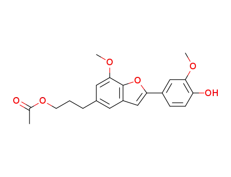2-(4-hydroxy-3-methoxyphenyl)-5-(3-acetoxypropyl)-7-methoxybenzofuran