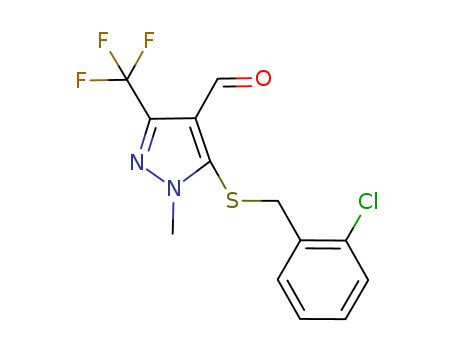 5-[(2-CHLOROBENZYL)SULFANYL]-1-METHYL-3-(TRIFLUOROMETHYL)-1H-PYRAZOLE-4-CARBALDEHYDE