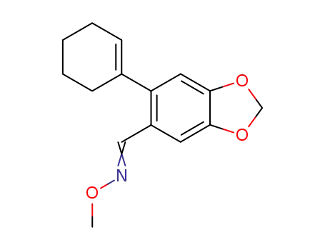 1,3-Benzodioxole-5-carboxaldehyde, 6-(1-cyclohexen-1-yl)-,
O-methyloxime