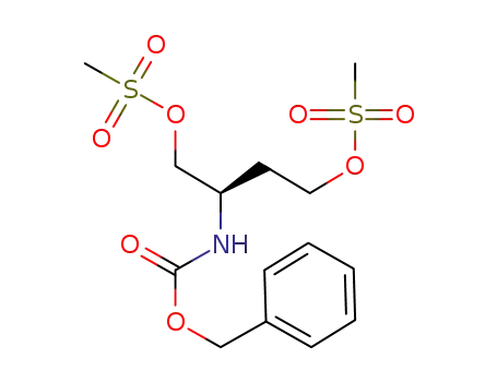 Molecular Structure of 655785-24-3 ((R)-2-(Benzyloxycarbonylamino)-1,4-dimethanesulfonyloxybutane)