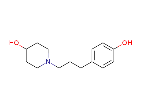 Molecular Structure of 841200-90-6 (4-Piperidinol, 1-[3-(4-hydroxyphenyl)propyl]-)