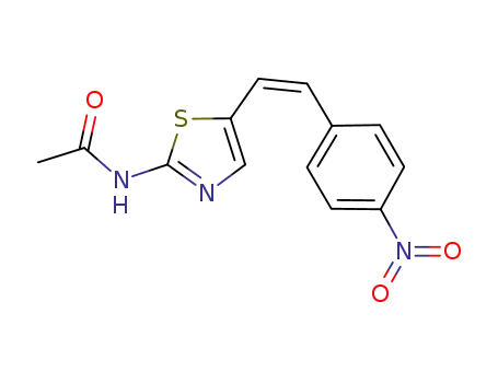 Molecular Structure of 737823-44-8 (Acetamide, N-[5-[(1Z)-2-(4-nitrophenyl)ethenyl]-2-thiazolyl]-)