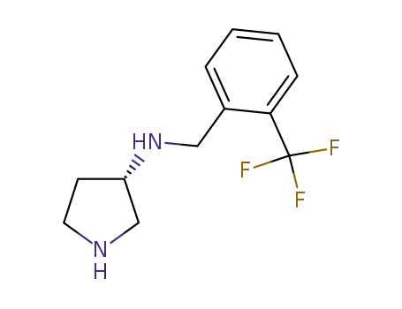 Molecular Structure of 820985-23-7 (3-Pyrrolidinamine, N-[[2-(trifluoromethyl)phenyl]methyl]-, (3S)-)
