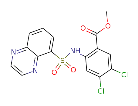 4,5-dichloro-2-(quinoxaline-5-sulfonylamino)benzoic acid methyl ester