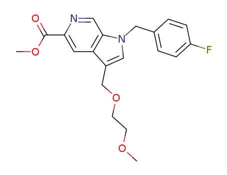Molecular Structure of 868551-75-1 (methyl 1-(4-fluorobenzyl)-3-[(2-methoxyethoxy)methyl]-1H-pyrrolo[2,3-c]pyridine-5-carboxylate)