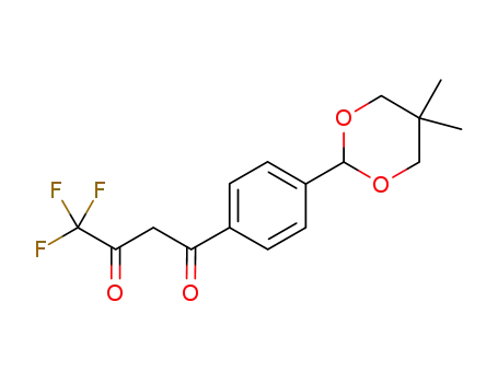 Molecular Structure of 784212-00-6 (1,3-Butanedione,
1-[4-(5,5-dimethyl-1,3-dioxan-2-yl)phenyl]-4,4,4-trifluoro-)