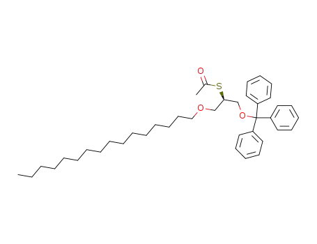Molecular Structure of 177167-79-2 (Thioacetic acid S-((R)-1-hexadecyloxymethyl-2-trityloxy-ethyl) ester)