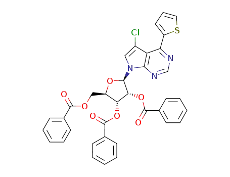 5-chloro-4-(thiophen-2-yl)-7-(2,3,5-tri-O-benzoyl-β-D-ribofuranosyl)-7H-pyrrolo[2,3-d]pyrimidine