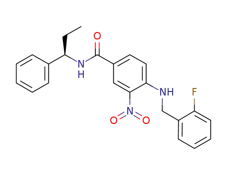 4-{[(2-fluorophenyl)methyl]amino}-3-nitro-N-[(1R)-1-phenylpropyl]benzamide