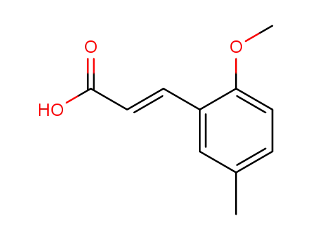 Molecular Structure of 103986-76-1 ((2E)-3-(2-METHOXY-5-METHYLPHENYL)ACRYLIC ACID)